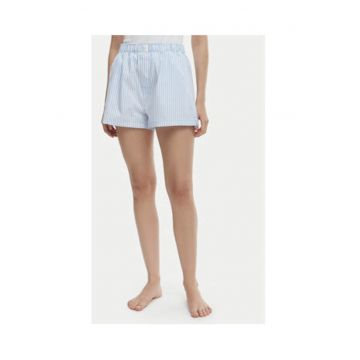 Pantaloni scurti de pijama cu talie inalta si dungi