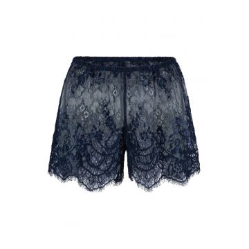 Pantaloni scurti de pijama din dantela - Bleumarin