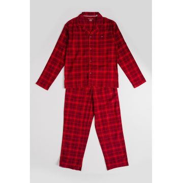 Pijama din amestec de bumbac cu model in carouri