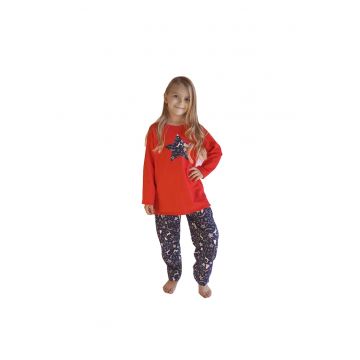 Pijama fetite din bumbac Christmas PCI14 - multicolor -  6/8 ani