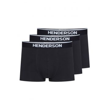 Set 3 perechi boxeri pentru barbati -  Bumbac - Negru
