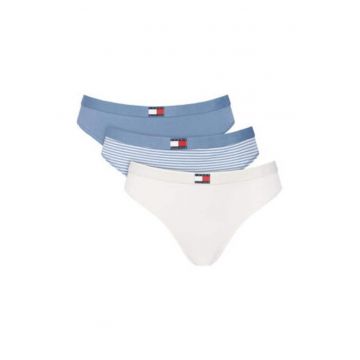 Set de 3 chiloti tanga cu banda logo -