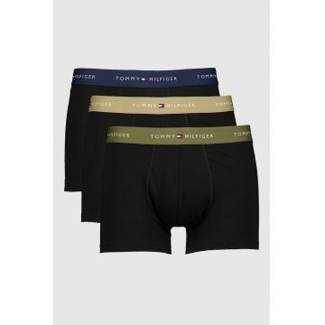 Set de boxeri cu banda logo in talie - 3 perechi - Negru/Verde masliniu