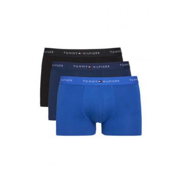 Set de boxeri cu banda logo in talie si model uni - 3 perechi -