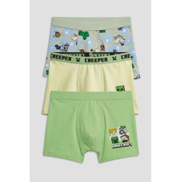 Set de boxeri din amestec bumbac - 3 perechi - Galben pal/Gri cenusiu/Verde deschis