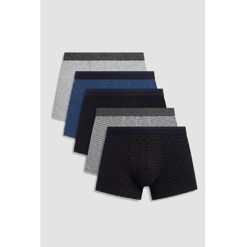 Set de boxeri din amestec de bumbac - 5 perechi - Multicolor
