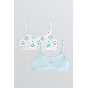 Set de bustiere cu imprimeu grafic - 2 piese - Alb/Roz/Albastru