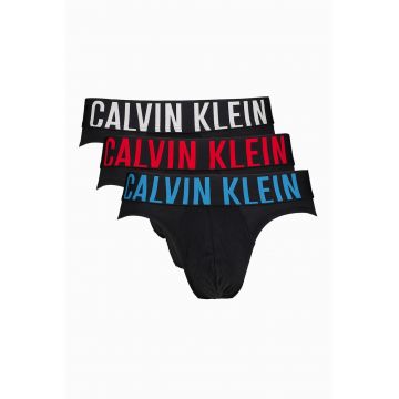 Set de chiloti cu banda logo in talie -3 Perechi - Negru carbon