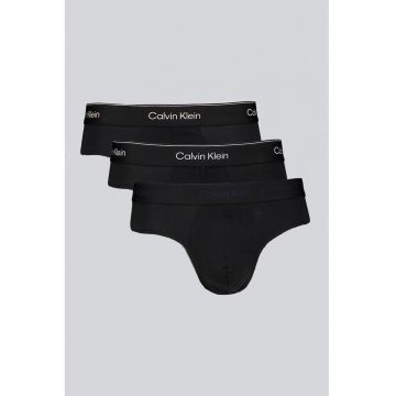 Set de chiloti cu banda logo in talie - 3 perechi - Negru stins