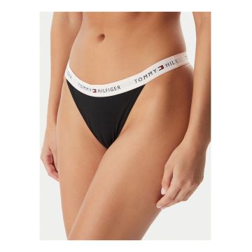 Set de chiloti tanga cu imprimeu logo in talie