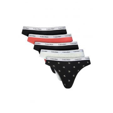 Set de chiloti tanga cu logo - 5 perechi