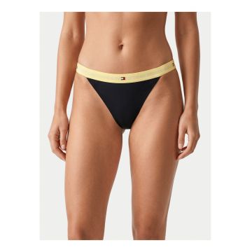 Set de chiloti tanga din amestec de bumbac cu banda logo contrastanta - 3 perechi