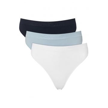 Set de chiloti tanga uni - 3 perechi