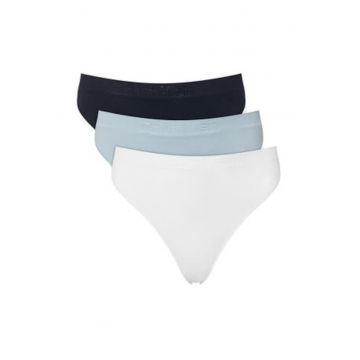 Set de chiloti tanga uni - 3 perechi