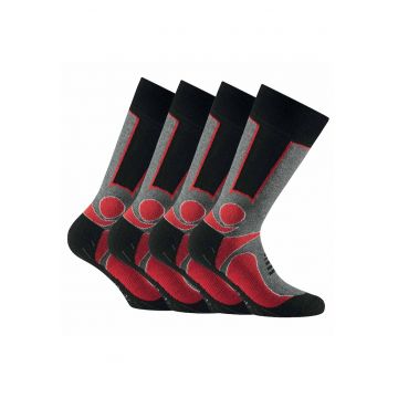 Set de sosete unisex lungi - 4 perechi - Rosu