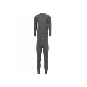 Set lenjerie termica barbati  gri inchis - material respirabil -