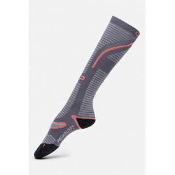Sosete medii pentru schi PrimaLoft - Gri deschis/Coral/Gri inchis