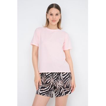 Tricou lejer din pijama - Roz deschis