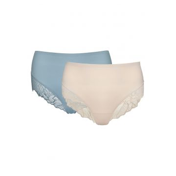 Chiloți cu talie înaltă dama set de 2 perechi Pansy - Bej