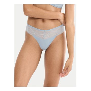 Chilot tanga -  albastru - dantela - material elastic