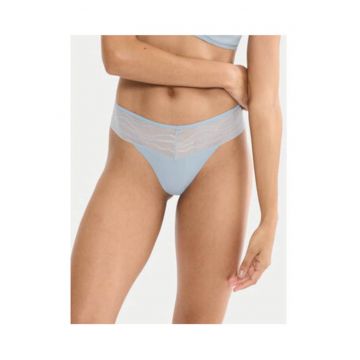 Chilot tanga -  albastru - dantela - material elastic