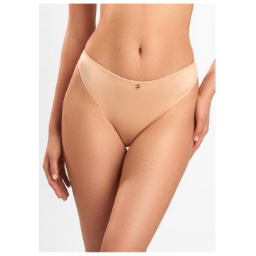 Chiloti brazilian Noe - cu detalii transparente si accesoriu auriu