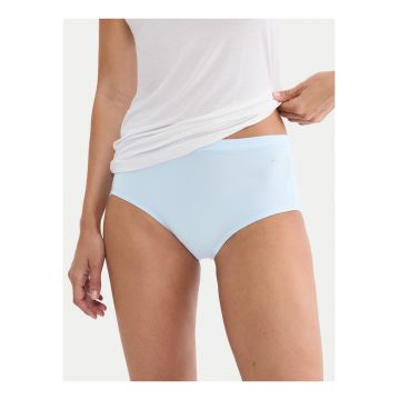 Chiloti clasici cu talie inalta -  Albastru - material modal-elastan
