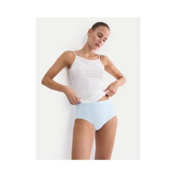 Chiloti clasici cu talie inalta -  Albastru - material modal-elastan