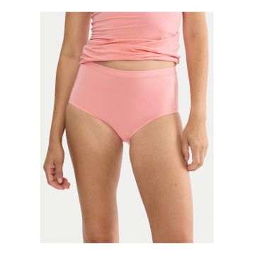 Chiloti clasici cu talie inalta -  Roz - material modal si elastan - set de 1 bucata