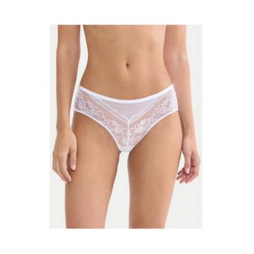 Chiloti clasici dama -  alb - dantela - material elastic;