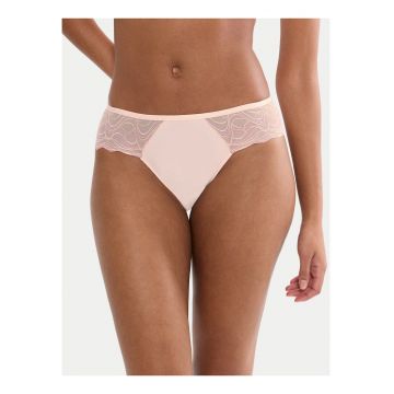 Chiloti clasici dama -  bej - dantela - material elastic