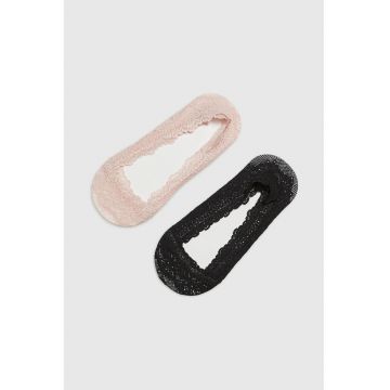 Ciorapi pentru glezna  set 2-pachet - roz deschis - marimea 37-40 - cu dantela