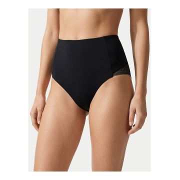 Lenjerie modelatoare inferioara -  negru - material sintetic - talie inalta