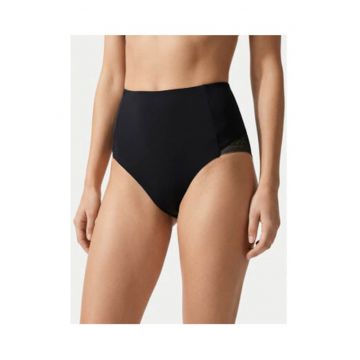 Lenjerie modelatoare inferioara -  negru - material sintetic - talie inalta