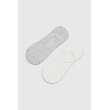 Pachet de 2 sosete  bumbac - alb si gri - marime 37-40