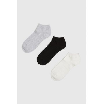 Pachet de 3 sosete -  alb - gri - negru - bumbac - 37-40