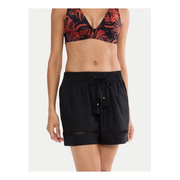 Pantaloni scurti de pijama -  negru - material in si viscoza -