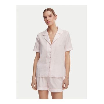 Pijama dama -  roz - bumbac - maneca scurta