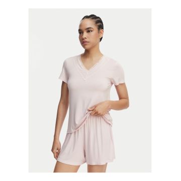 Pijama dama -  roz - viscoza - maneca scurta - regular fit