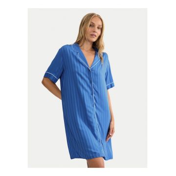 Pijamale dama -  camasa de noapte - dungi - albastru - viscoza