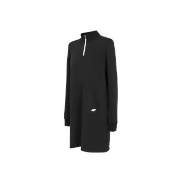Rochie sport dama  buzunar cangur - poliester/viscoza/elastan - negru