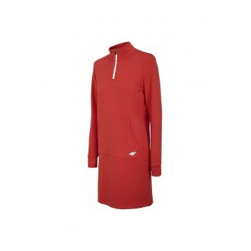 Rochie sport dama  buzunar cangur - poliester/viscoza/elastan - rosu