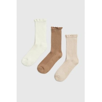 Set de 3 sosete  bej - lungi - bumbac - 37-40