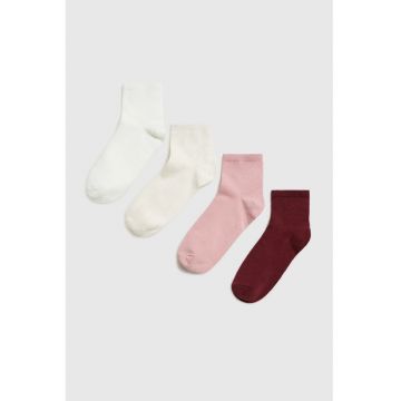 Set de 4 sosete  37-40 - ecru - bumbac - tip ankle