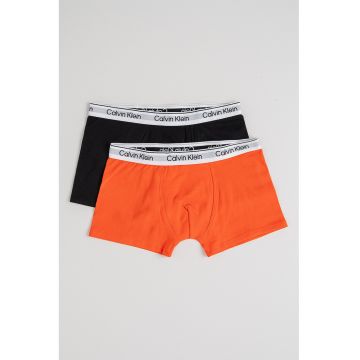 Set de boxeri cu banda logo in talie - 2 Perechi - Negru/Portocaliu neon
