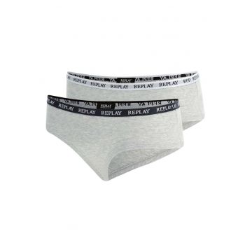 Set de chiloti hipster cu logo - 2 perechi - Gri