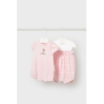 Set de pijamale de bumbac - 2 piese - Roz pal