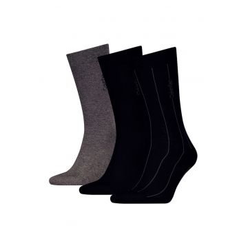 Set de sosete lungi - 3 perechi - Negru/Gri inchis melange