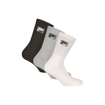 Set de sosete lungi unisex - 3 perechi - Alb/Negru/Gri