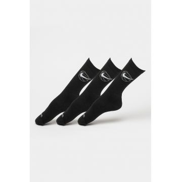 Set de sosete lungi unisex cu tehnologie Dri-Fit - pentru baschet - 3 perechi - Negru